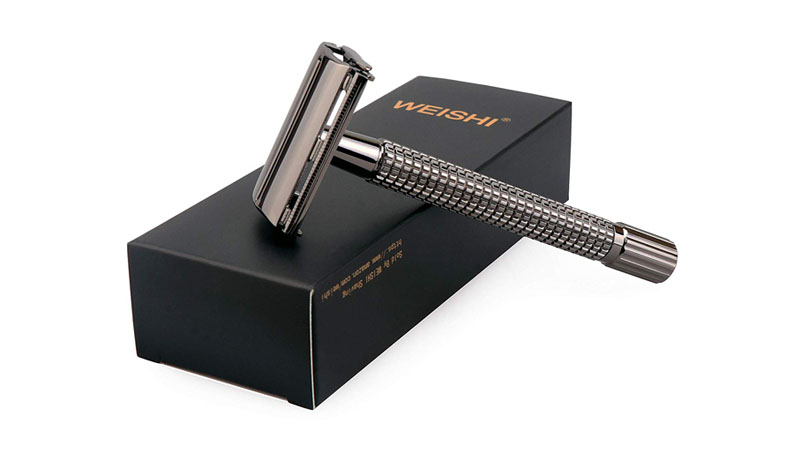 Weishi Nostalgic Long Handle Butterfly Open Double Edge Safety Razor