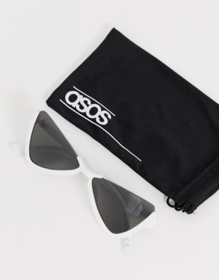 Asos Design Half Frame Plastic Butterfly Sunglasses