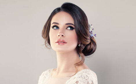 Perfect Fashion Model Woman With Beautiful Hairstyle. Prom Or Br