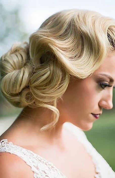 Classic Vintage Bridal Updo Hairstyle