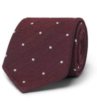 Drake's 8cm Polka Dot Silk And Wool Blend Tie