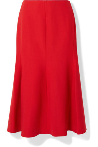 Fluted Crepe Midi Skirt