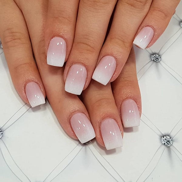 Faded French Tip Square Nails