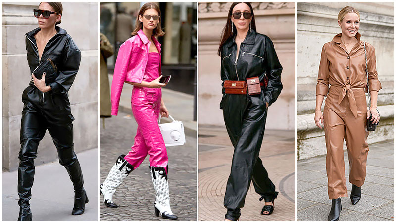 Faux Leather Jumpsuits And Boilersuits
