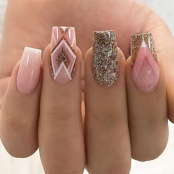 Geometric Designs Square Nails