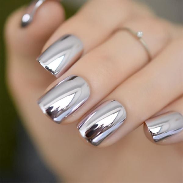 Metallic Nails Square Nails