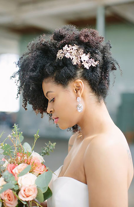 Natural Black Bridal Hairstyle