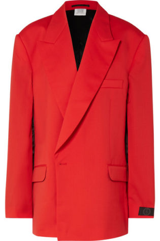 Oversized Cape Effect Wool Blazer