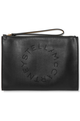 Perforated Faux Leather Pouch