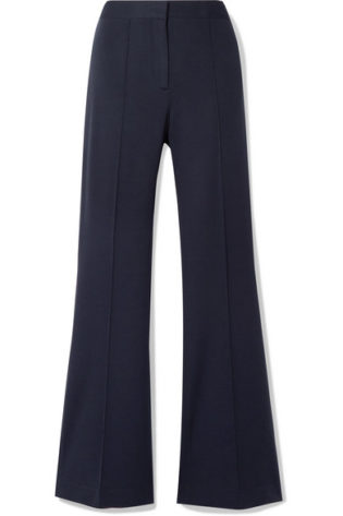 Pleated Jersey Flared Pants
