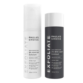 Paula's Choice Skin Perfecting 8% Aha Gel Exfoliant & 2% Bha Liquid Duo Facial Exfoliants For Blackheads Enlarged Pores Wrinkles And Fine Lines Face Exfoliators W Glycolic Acid Salicylic Acid