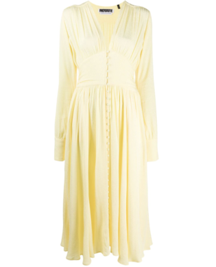 Ruched Detail Buttoned Dress