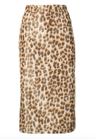Rochasleopard Print Pencil Skirt