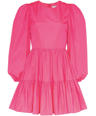 Tiered Taffeta Mini Dress
