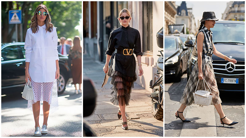 Sheer Midi Skirt With Shirt