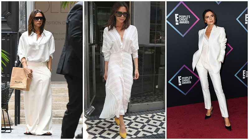 victoria beckham in white dress