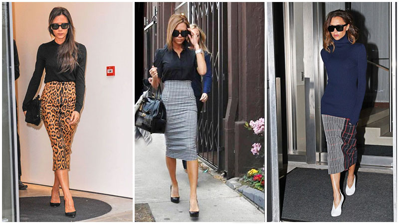 Victoria Beckham Patterned Pencil Skirts