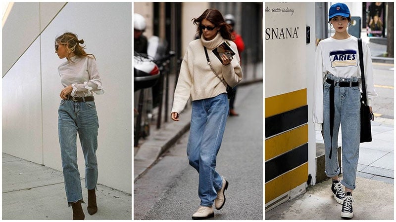 80s Inspired Mom Jeans Outfits