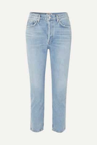 Agolde Riley Cropped Organic High Rise Straight Leg Jeans