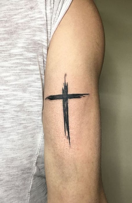 Cross Celtic Tattoo Design On Shoulder