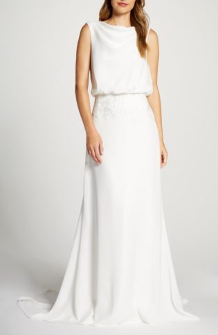 Blouson Crepe Wedding Dress
