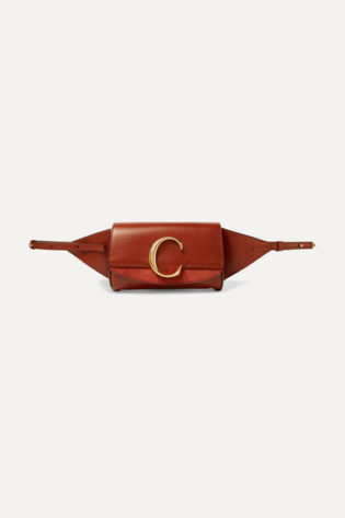 Chloé C Suede Trimmed Leather Belt Bag