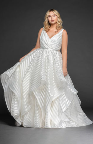 Decklyn Stripe Organza Ballgown