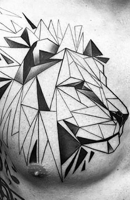 Geometric Lion Tattoo