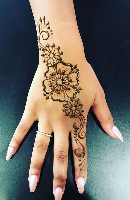 Mehndi Henna tattoo stencils stickers hands pair 2 pieces and hand flower  design tattoo stencil