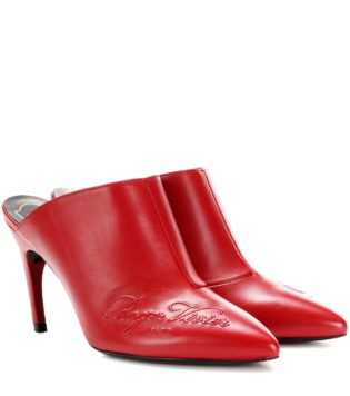 La'bel Choc Leather Mules