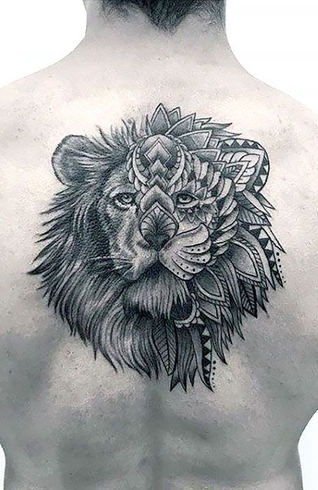 Lion Back Tattoo