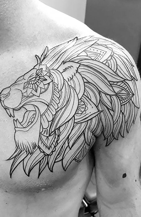 Lion Shoulder Tattoo