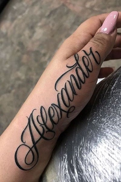 Name Tattoo On Hand