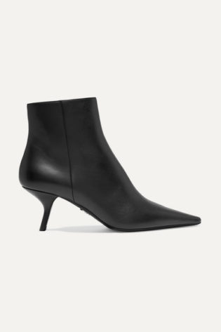 Prada 65 Leather Ankle Boots