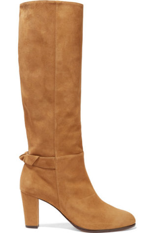 Rachel Bow Embellished Suede Knee Boots