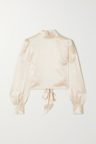 Reformation Cielo Open Back Silk Charmeuse Top