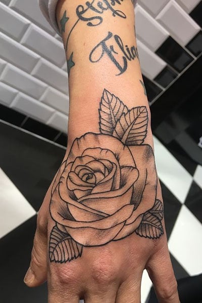 Rose Hand Tattoo