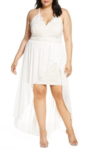 Scallop Lace Bodice High:low Gown