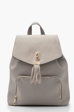 Suedette Tassel Trim Rucksack