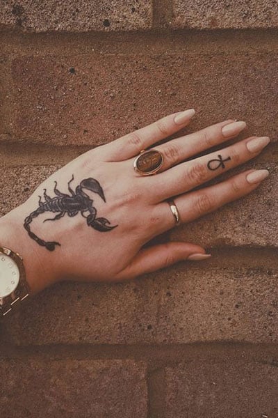 Scorpion Hand Tattoo