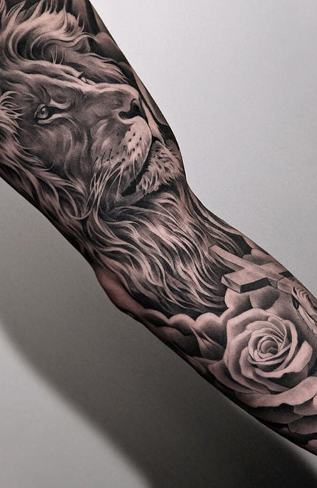 60 Lion Skull Tattoo Designs For Men  Big Cat Ink Ideas