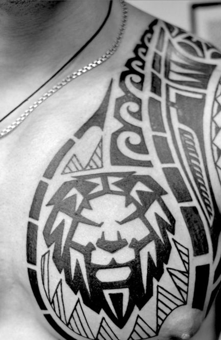 Tribal Lion Temporary Tattoo