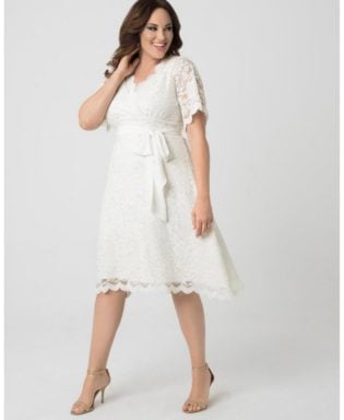 white dress for wedding plus size