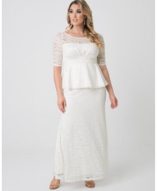 Women's Plus Size Poised Peplum Wedding Gown