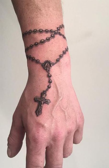 Side Hand Cross Tattoo Idea