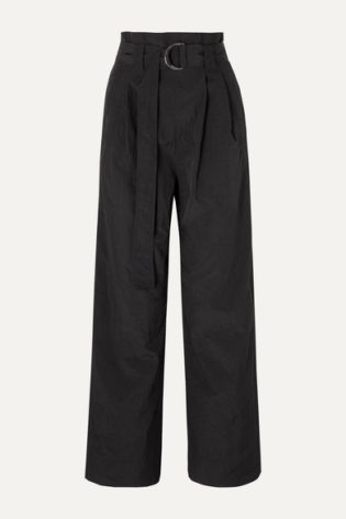 Belted Tech Shell Straight Leg Pants
