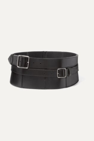 Buckle Detailed Leather Corset Belt
