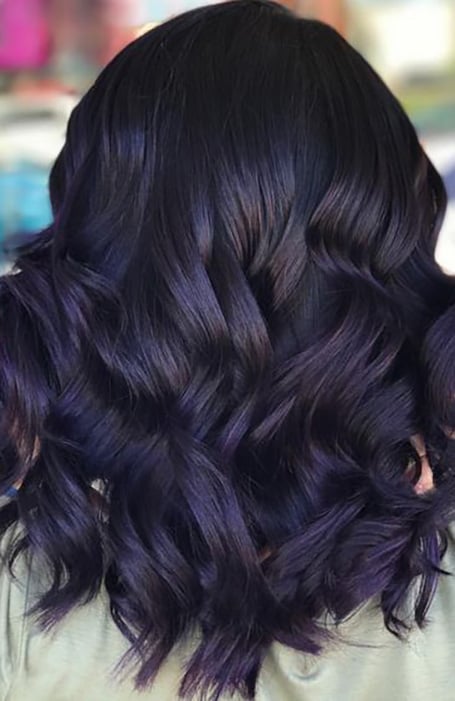 54 Best Images Purple On Black Hair : Pin By Melody Khotpanya On Hair And Beauty Hair Color For Black Hair Hair Styles Dark Blue Hair