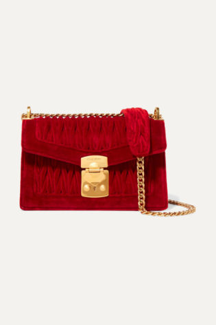 Confidential Matelassé Velvet Shoulder Bag