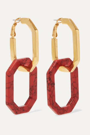 Convertible Gold Tone And Carnelian Earrings